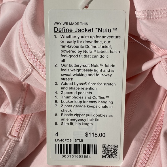🍓 Lululemon Define Jacket Nulu Strawberry Milkshake - Picture 2 of 7